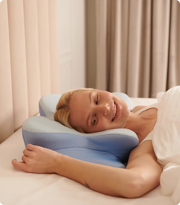 Derila Ergo Memory Foam Pillow — Person Sleeping with Cervical Support